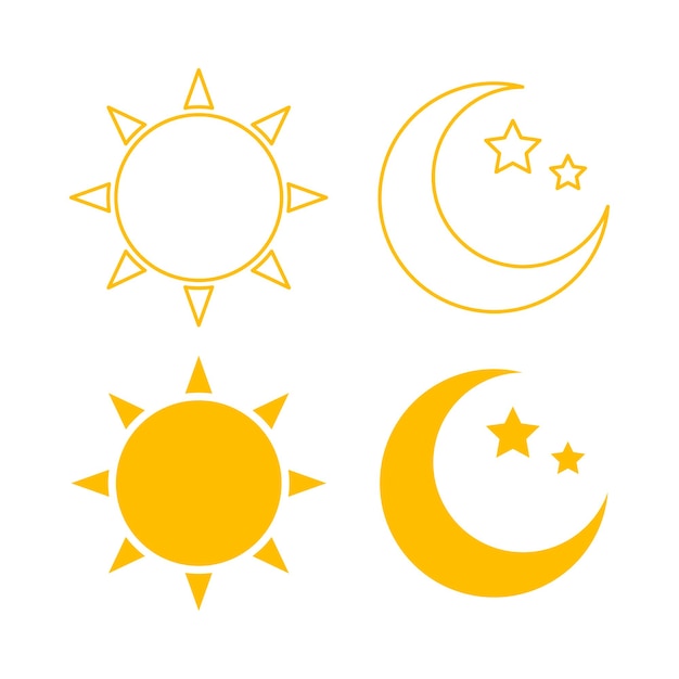 Y el contorno de la luna y el sol plano