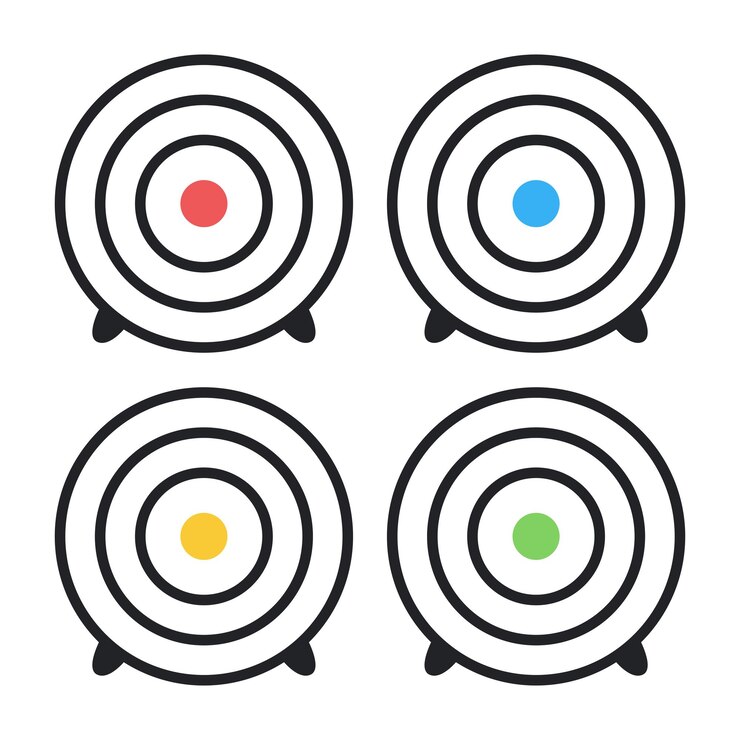 Vector gratuito contorno objetivo de varios colores