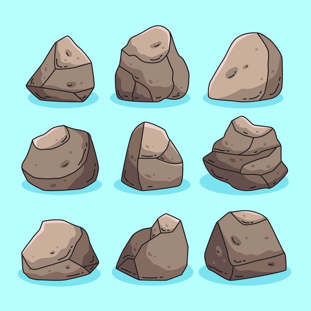 Contorno de roca de piedra dibujado a mano