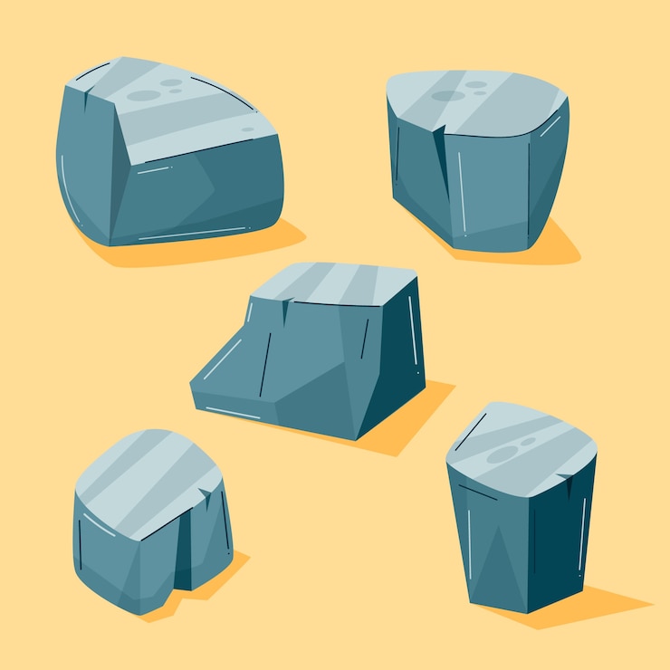 Vector gratuito contorno de roca de piedra dibujado a mano