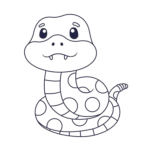 Contorno de serpiente de diseño plano dibujado a mano