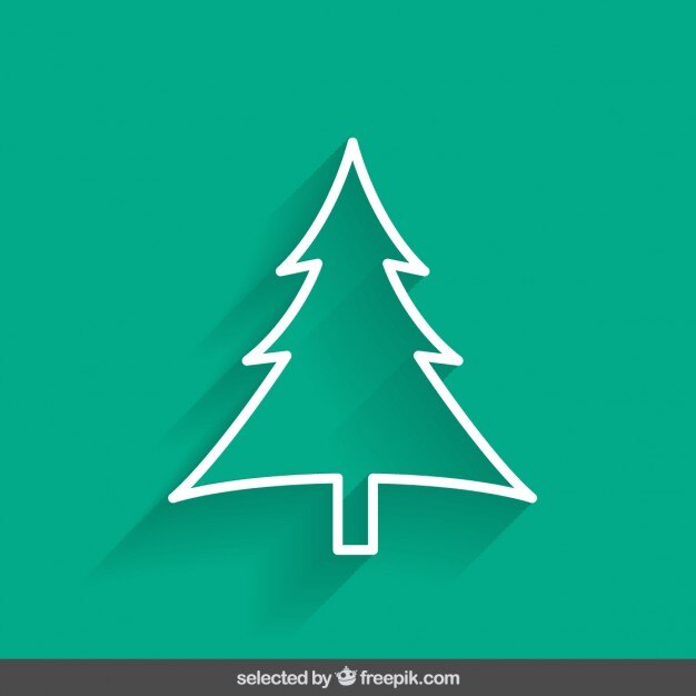 Vector gratuito contorno verde árbol de navidad