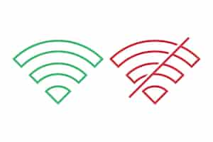 Vector gratuito contorno wi-fi y círculos planos