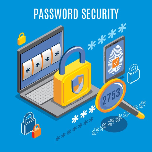 Contraseña de seguridad isométrica