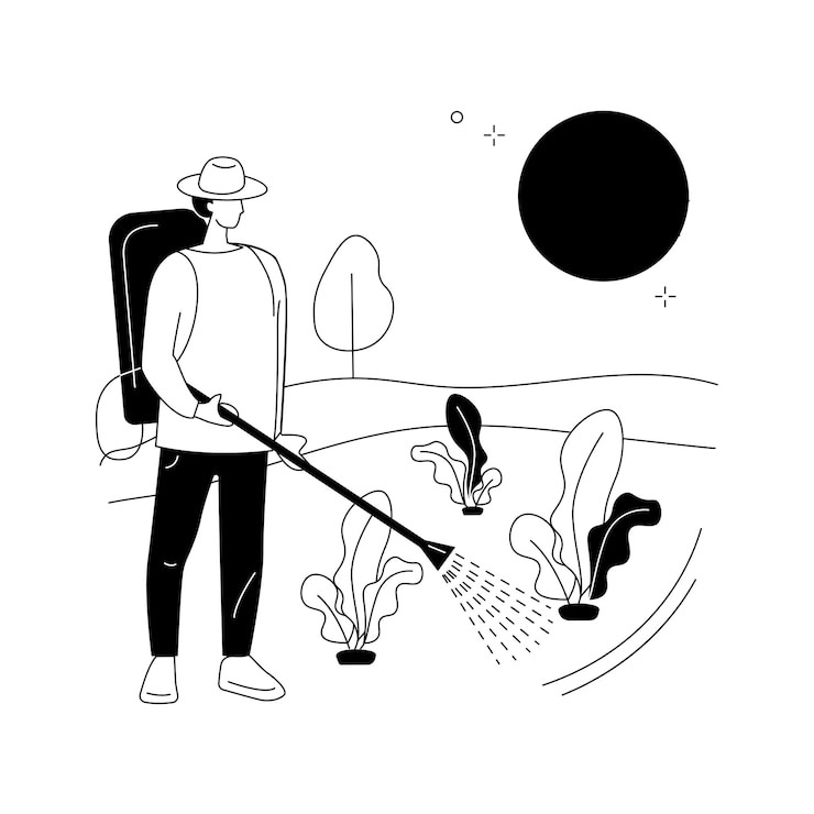 Vector gratuito control de malezas concepto abstracto ilustración vectorial mantenimiento de jardinería control de plagas productos químicos en aerosol herbicida servicio de cuidado del césped herbicida y pesticida metáfora abstracta