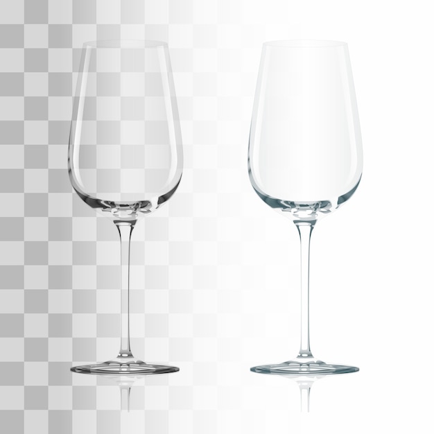Vector gratuito copa de vino transparente beber vacía