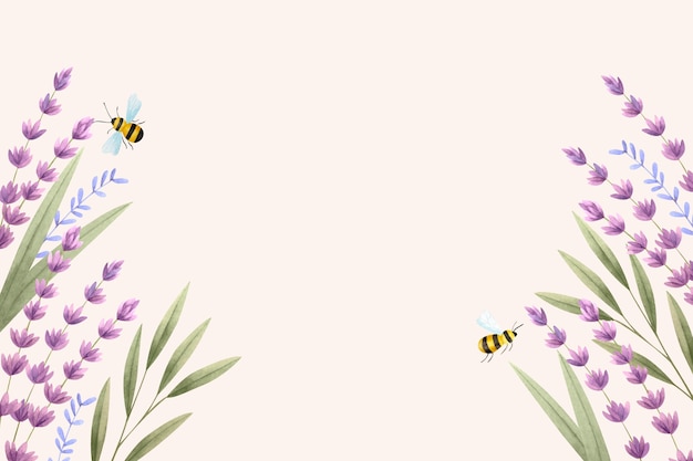 Copia espacio fondo de primavera y abejas