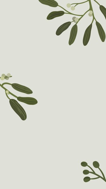 Copyspace de flores botánicas en un vector de fondo de teléfono gris