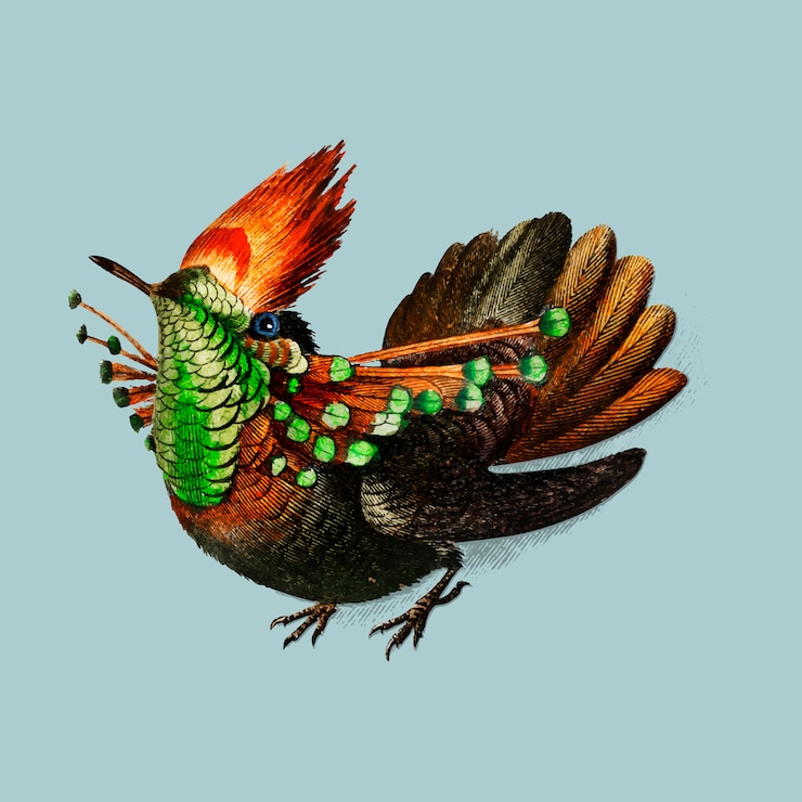 Vector gratuito coqueta copetuda (lophornis ornatus) ilustrada por charles dessalines d&#39;orbigny (1806-1876). digital
