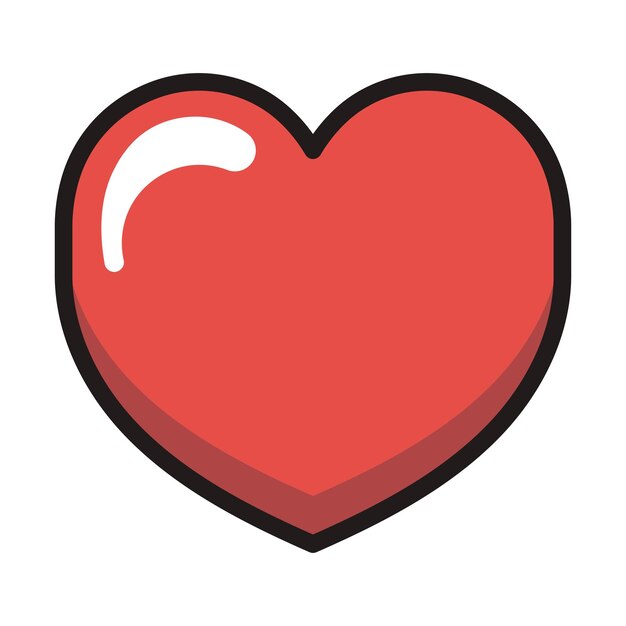 Corazón en 3D con contorno