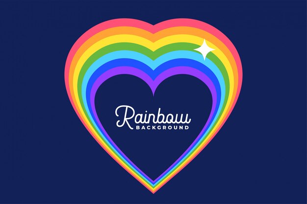 Corazón amor arco iris con fondo de estrella