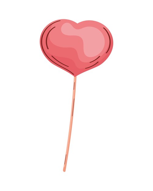 corazón amor en palo