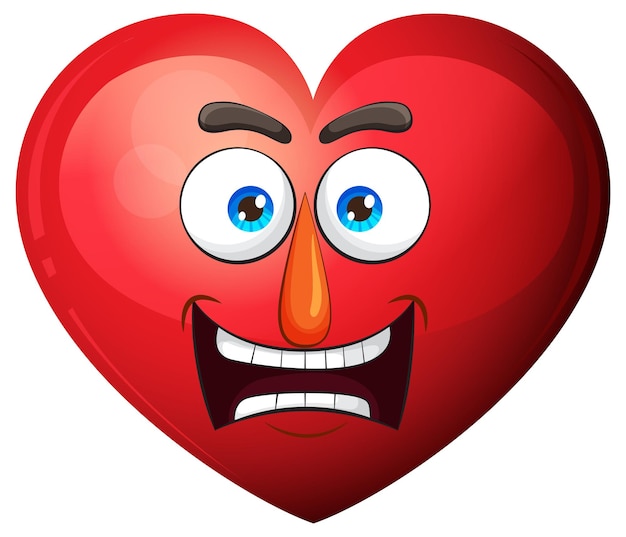 Un corazón animado con una expresión divertida