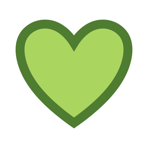 Corazón con contorno verde