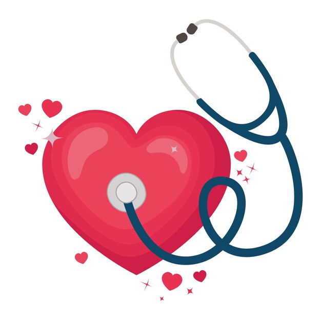 corazón con estetoscopio