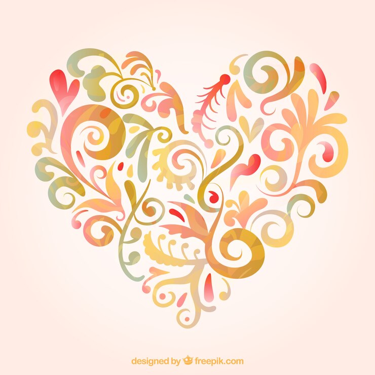 Vector gratuito el corazón floral