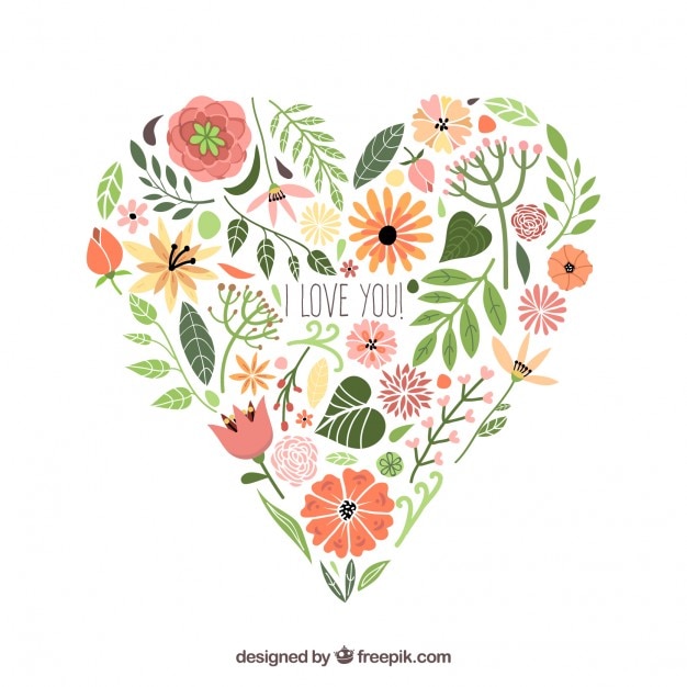 Vector gratuito corazón floral