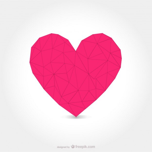 Corazón formas poligonales