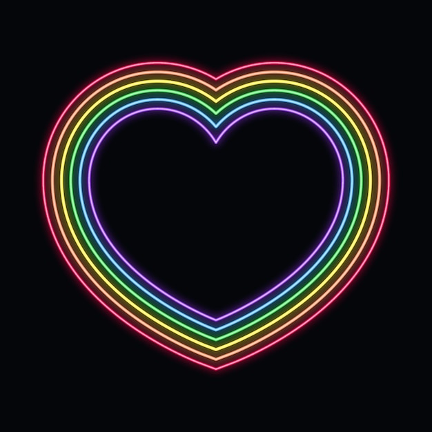 Corazón de orgullo de neón