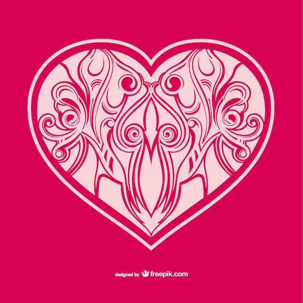 Vector gratuito corazón ornamental de san valentín