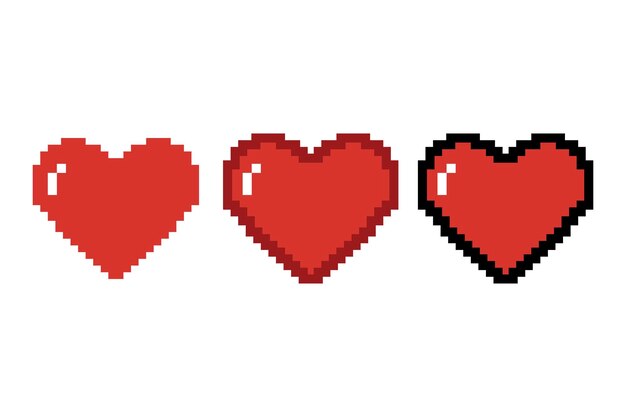 Corazón pixelado de varios colores