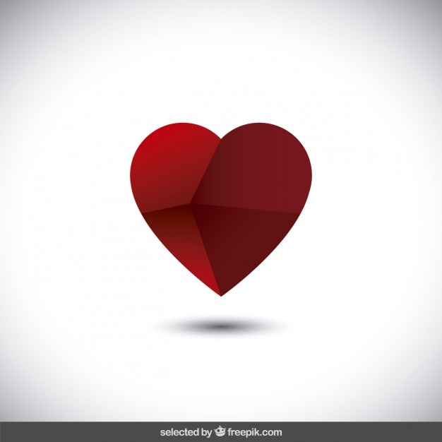 Vector gratuito corazón poligonal rojo