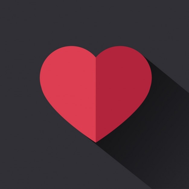 Corazón rojo plano