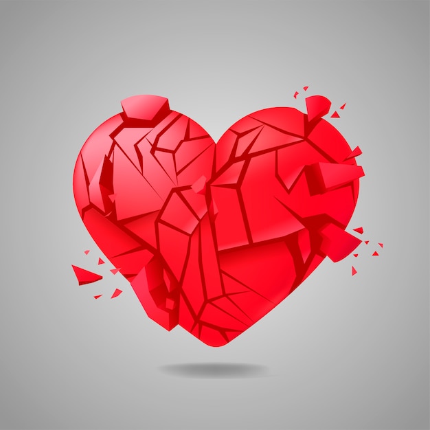 Corazón roto sellado aislado