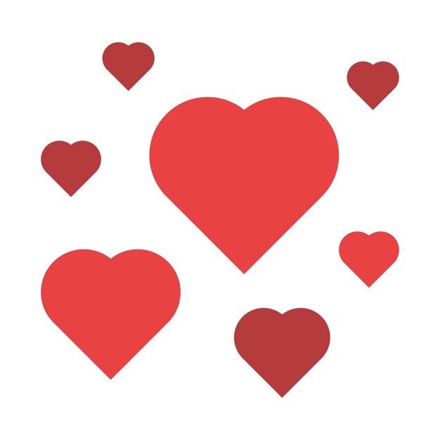 Los corazones de amor flotando