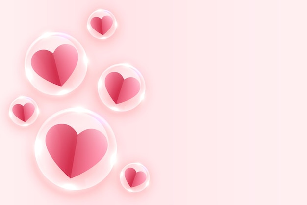 Vector gratuito corazones burbujas día de san valentín saludo fondo