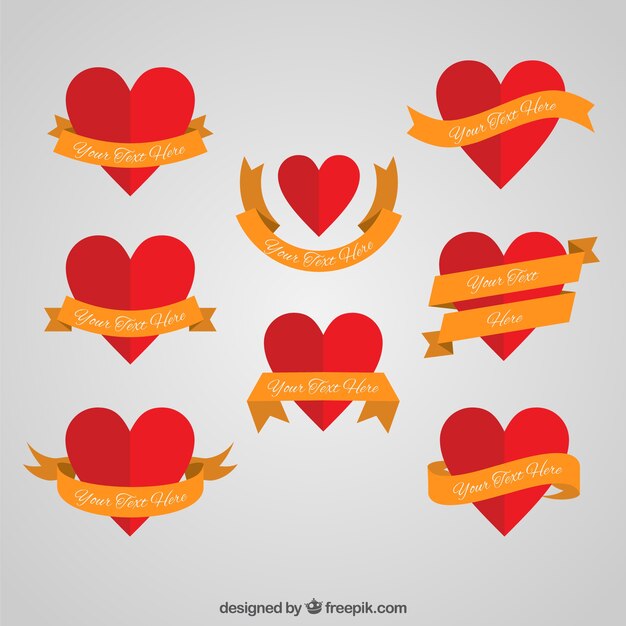 Corazones con cintas