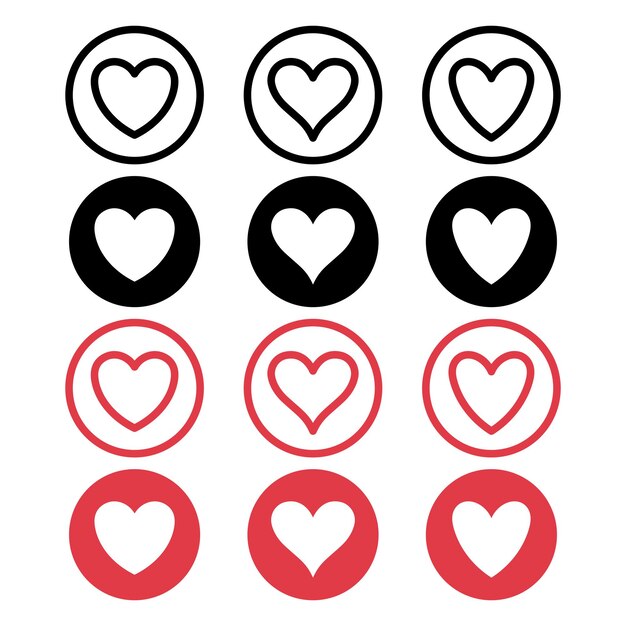 Los corazones en círculos