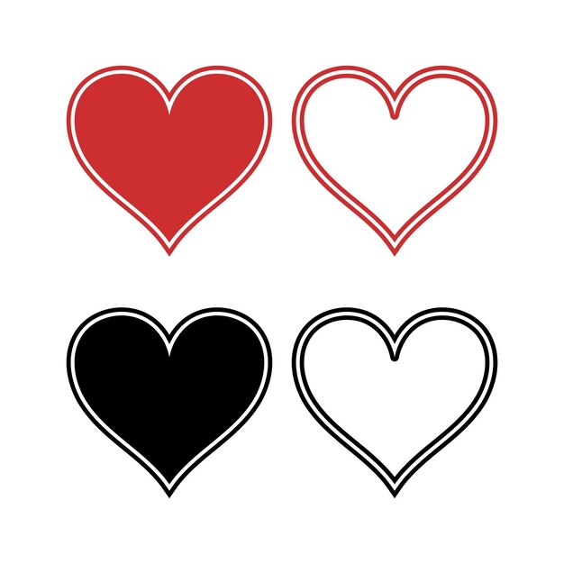 Corazones delineados