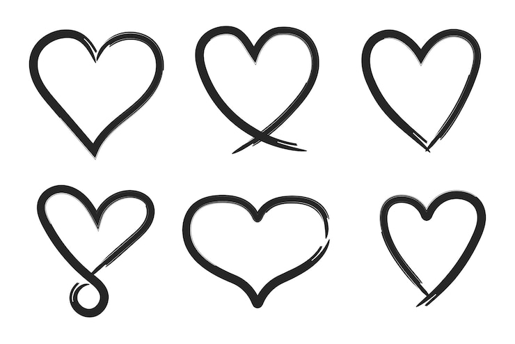 Vector gratuito corazones dibujados a mano