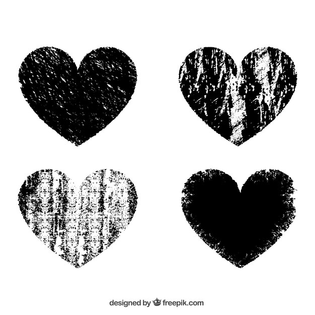 Corazones estampados