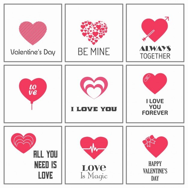 Corazones con mensajes románticos para san valentín 
