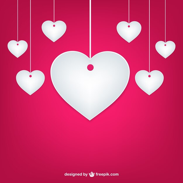 Corazones de papel de San Valentín