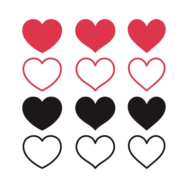 Los corazones son negros y rojos