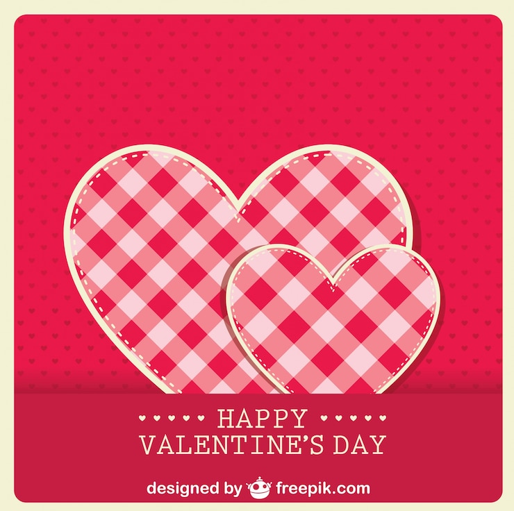 Vector gratuito corazones de tela retro de san valentín