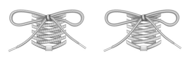Cordones de zapatos con nudo de lazo, complementos de calzado, cordones grises con agujetas.