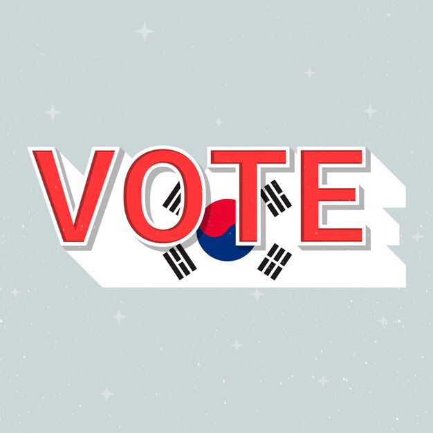 Corea del sur elección voto texto vector democracia