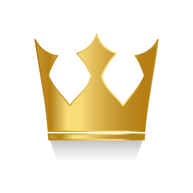 Corona dorada en el vector de fondo blanco