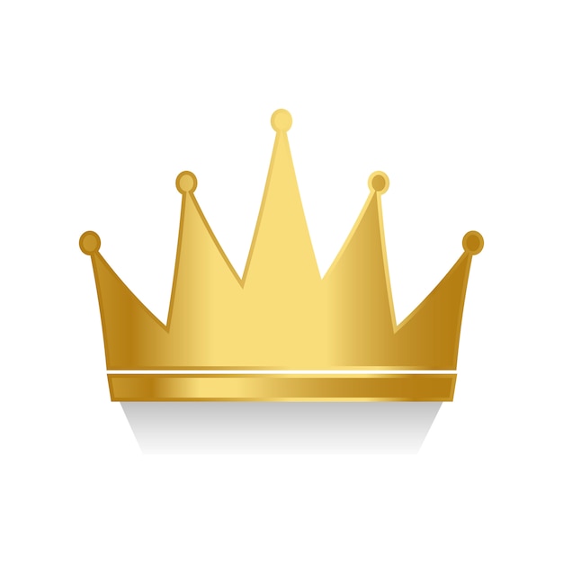Corona dorada en el vector de fondo blanco