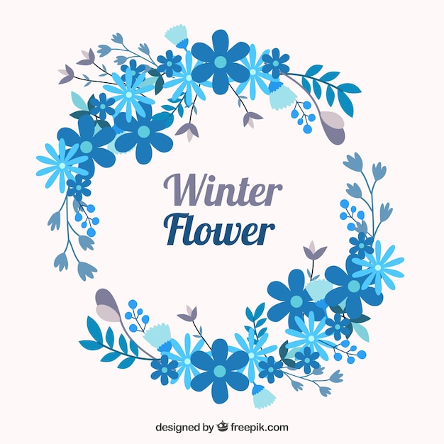 Vector gratuito corona floral de invierno