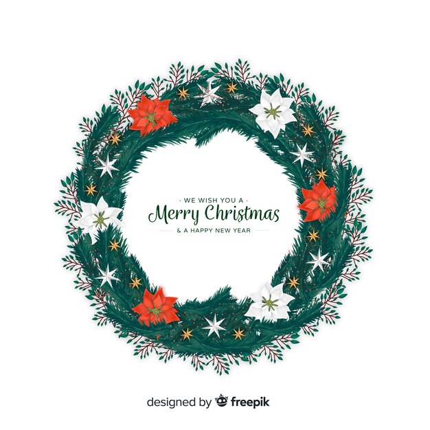 Corona floral de navidad adorable