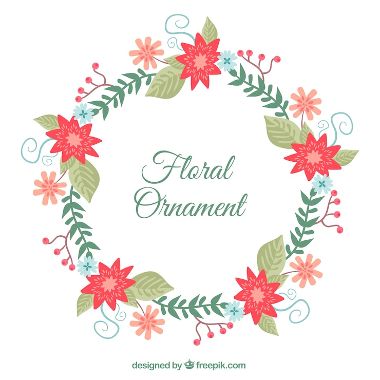 Vector gratuito corona floral vintage