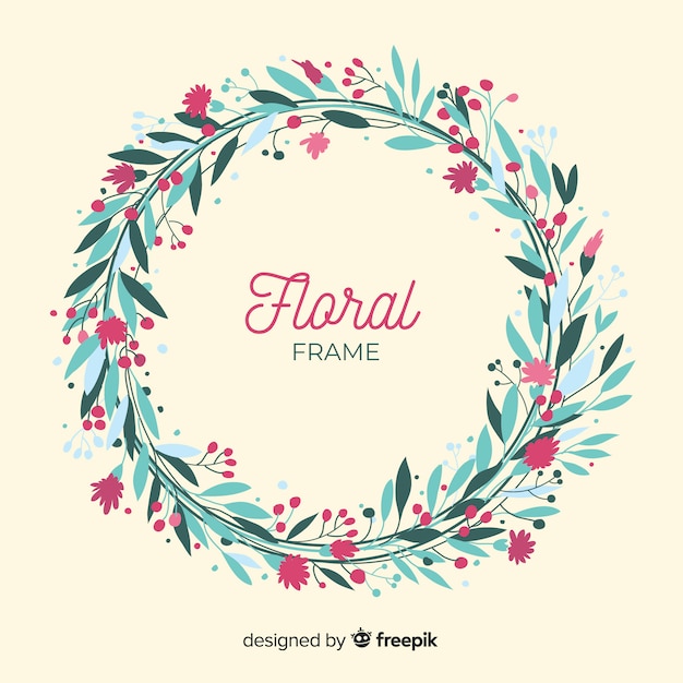Corona flores dibujada a mano
