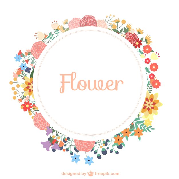 Corona de flores de primavera