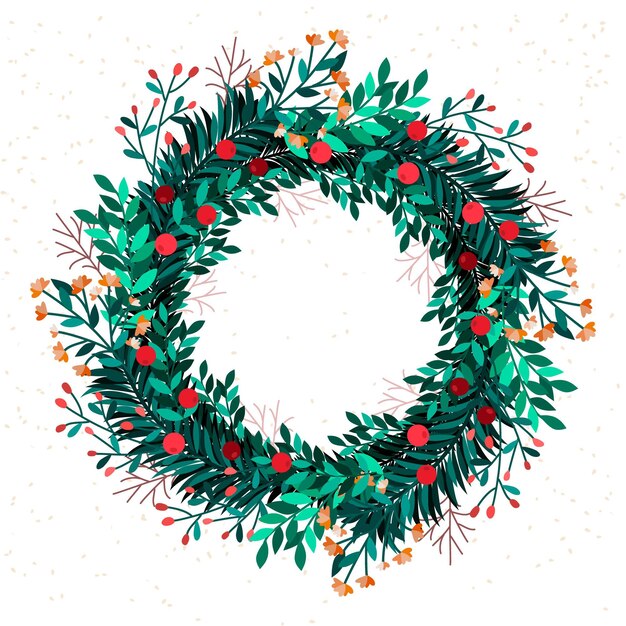 Corona de navidad dibujada a mano