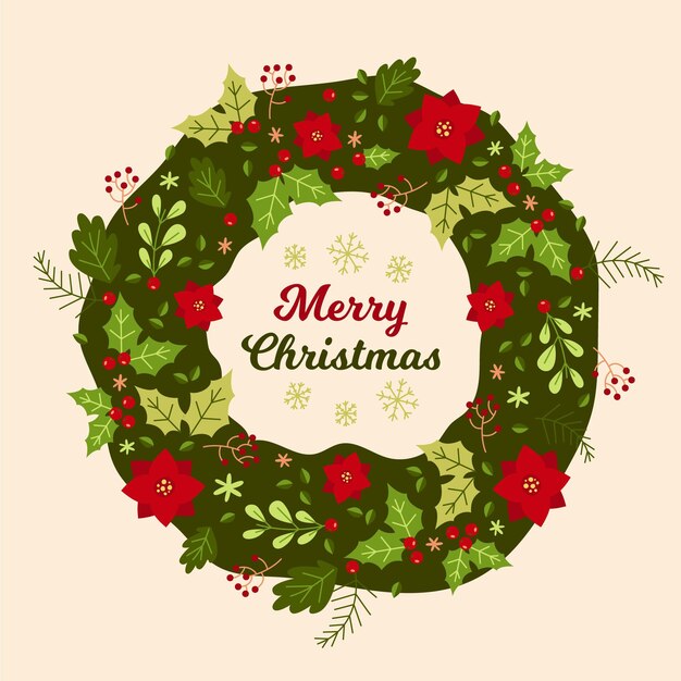 Corona de navidad dibujada a mano